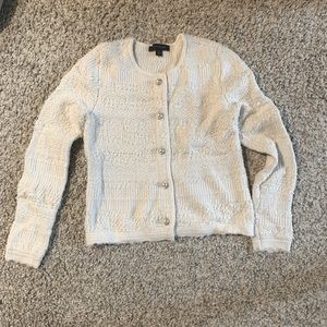 Ann Tylor white cardigan/ sweater, size XS
